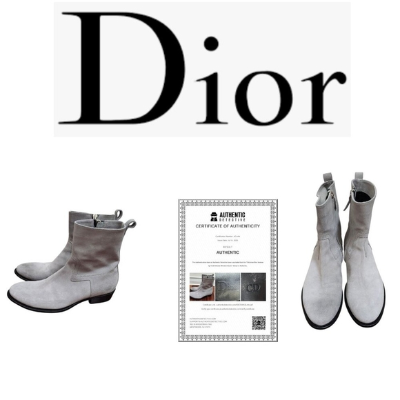 Dior Homme Suede Ankle Men's Gray Suede Mid-Calf Boots Size US 12 / EU 46 - Picture 14 of 15